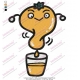 Cartoon Orang Fruit with Juice Embroidery Design 02